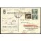 1945, Cartolina per il distretto da Codroipo 18.9.1945 affrancata per 60 Cent. con Sass. 505x2 + 536, firm. Gazzi