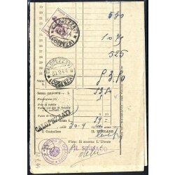 1944, Modello Postale 105 conti di credito da Calopezzati...
