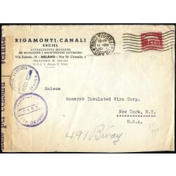 1945, lettera da Milano il 11.8. per New York (USA)...