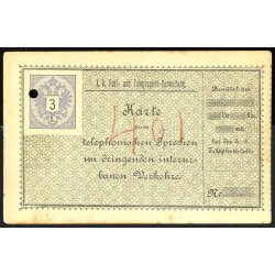 1889, Sprechkarte mit Wertzeicheneindruck &quot;3...