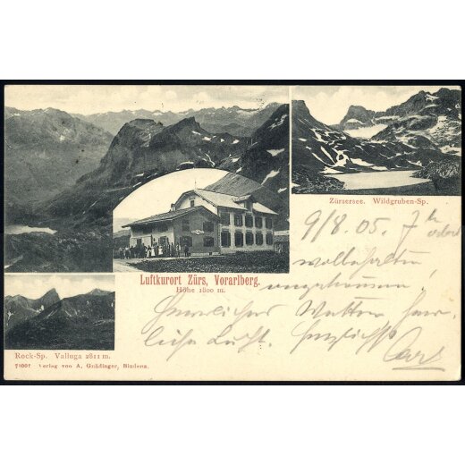 1905, "*ZÜRS*", Postablagestempel rückseitig auf Karte von Langen 10.8.1905 nach Ischl mit ANK 108 frankiert