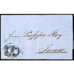 1859, 15 Kr. blau, Type, mit Doppelentwertung,...