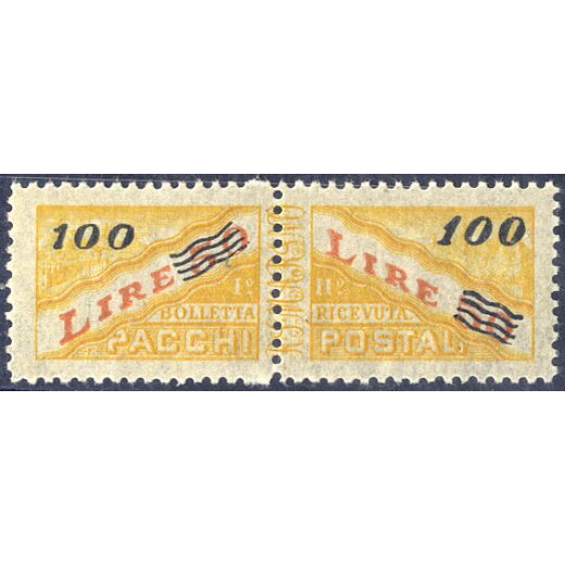 1948, 100 su 50 l. giallo e rosso, Sass. 33 / 110,-