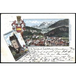 1899, "Gruss aus Feldkirch", Lithokarte vom...