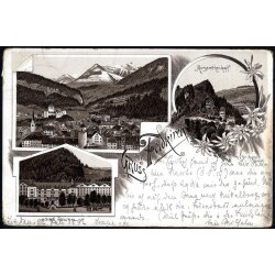 1892, &quot;Gruss aus Feldkirch&quot;, Lithokarte in...