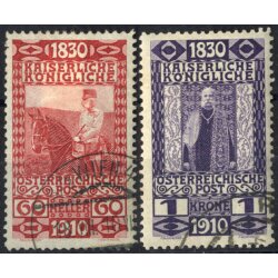 1910, Geburtstag, 1 H. bis 1 Kr., 14 Werte, gestempelt...
