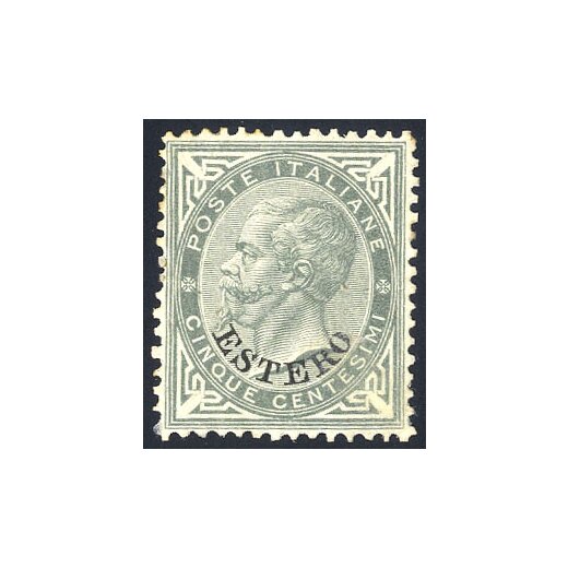1874, Estero, 5 Cent., rigommato (S. 3 / 875,-)