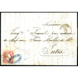 1853, lettera da Torino del 10.4 per Intra, affrancata...