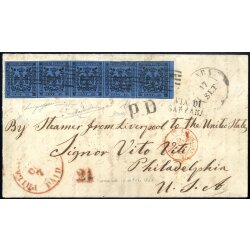 1857, lettera da Carrara il 17.9. per Philadelphia negli...