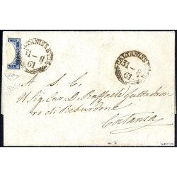 1861, Lettera da Caltanissetta del 31.8 per Catania,...