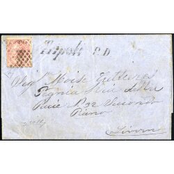 1869, lettera 1&deg; porto da Tripoli di Barberia il 6.5...
