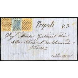 1869, lettera 1&deg; porto da Tripoli di Barberia del...