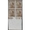 1908, Michetti, 40 Cent bruno, blocco di quattro non dentellato con 35mm bordo di foglio in basso, i due valori in alto con leggera traccia di linguella, gli altri due con gomma integra, leggera traccia di lapis blu sul bordo (Sass. 84e / 600,-)