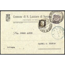 1939, Cartolina stampe da San Lazzaro di Savena 24.6.1939...