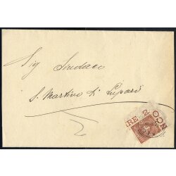 1900, lettera affrancata con 2 c. bordo di foglio...