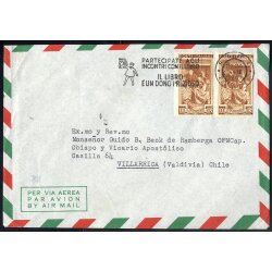 1957, lettera aerea da ROMA 4.3.57 per Villarrica...