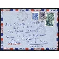 1957, lettera aerea da Genova il 9.4.57 per Rio de...