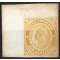 1862, Saggio Pellas, 2 Cent. ocra arancio, angolo di foglio (U. 9)