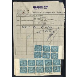 1949, Registro di consegna dei dispacci e dei pacchi in...