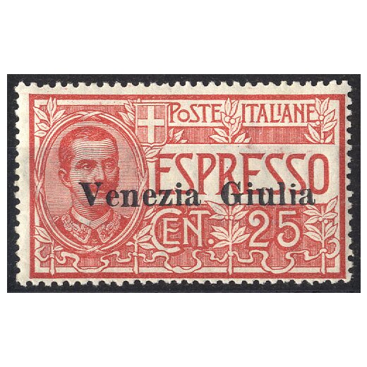 1918/19, Venezia Giulia, espressi, 25 Cent. rosso (S. E1 / 240,-)