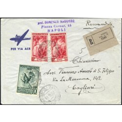 1952, lettera raccomandata di posta aerea del 18.9.1952...