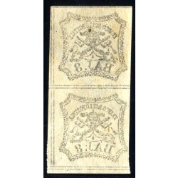 1852, 8 Baj. bianco, coppia verticale con varietá...
