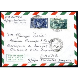 1951, lettera aerea da Genova il 27.6.51 per Dakar...