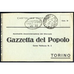 1944, cartolina postale c. 30 da Sanfr? (Cuneo) per...