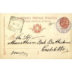 1899, cartolina postale italiana da 10 c. da Gargano per...