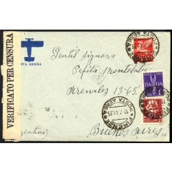 1941, lettera aerea da Firenze il 11.7.41 per Buenos...
