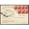 1951, cartolina da S. Angelo a Fasanella il 29.10.51 per Sorg? con blocco di 7 del 3 L. Democratica, piccoli difetti nel blocco