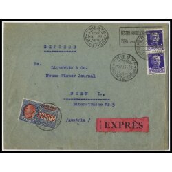 1934, lettera espresso da Trieste il 8.10.34 per Wien...