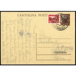 1947, cartolina postale 3 L. con affrancatura...