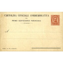 1899, 1. Centenario Pariniano, cartolina 10 Cent. rosa,...