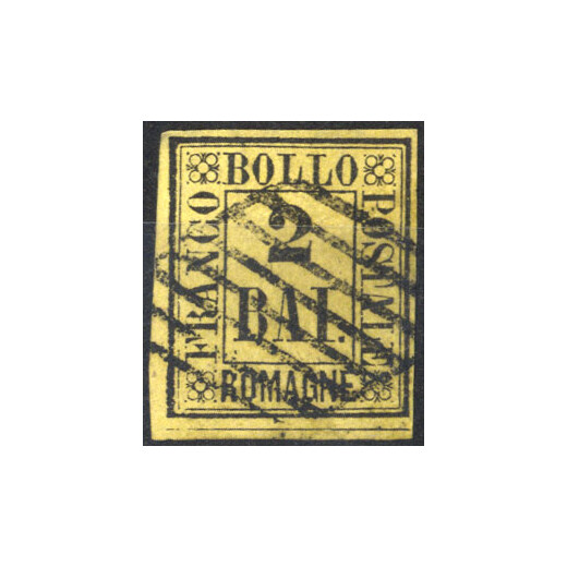1859, 2 b. giallo arancio, Sass. 3 / 400,-