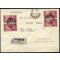 1947-48, III Periodo Tariffario, lettera raccomandata doppio porto affrancata per 40 Lire con due coppie aerea da 10 l. da Genova il 16.1.48 per Vercelli, Sass. A137