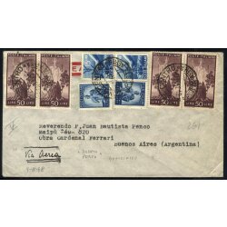 1948-49, IV Periodo Tariffario, lettera doppio porto per...
