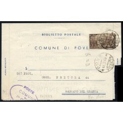 1948-49, IV Periodo Tariffario, due biglietti postali fra...
