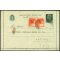 1948, fronte di un biglietto postale da 25 c. utilizzato come cartolina postale affrancatura con coppia 4 l. Democrativa a Fassano Brindisi il 7.5. per Ostuni, Fil. B 31 e Sass. 554
