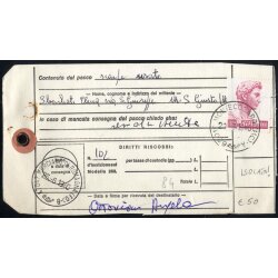 1980, San Giogio, 1000 Lire isolato su bollettino pacco...