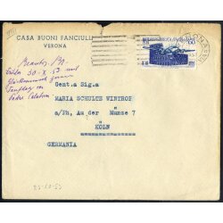 1952, ICAO, 60 Lire su lettera da Verona 23.10.1953 per...