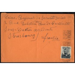 1954, Catalani, 25 Lire isolato su lettera in tariffa...