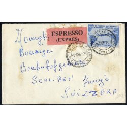 1961, Gronchi, 170 Lire su lettera espresso da Rimini...